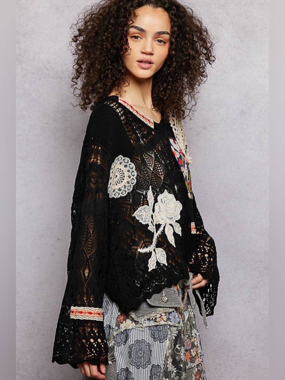 POL “ Heirloom Crochet “ Top | Black - Picture 4 of 9